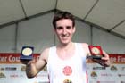 Keith Gerrard (Lancashire) wins the Senior Mens race, McCain Inter Counties Cross Country, Cofton Park, Birmingham.